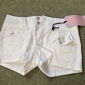 white denim shorts